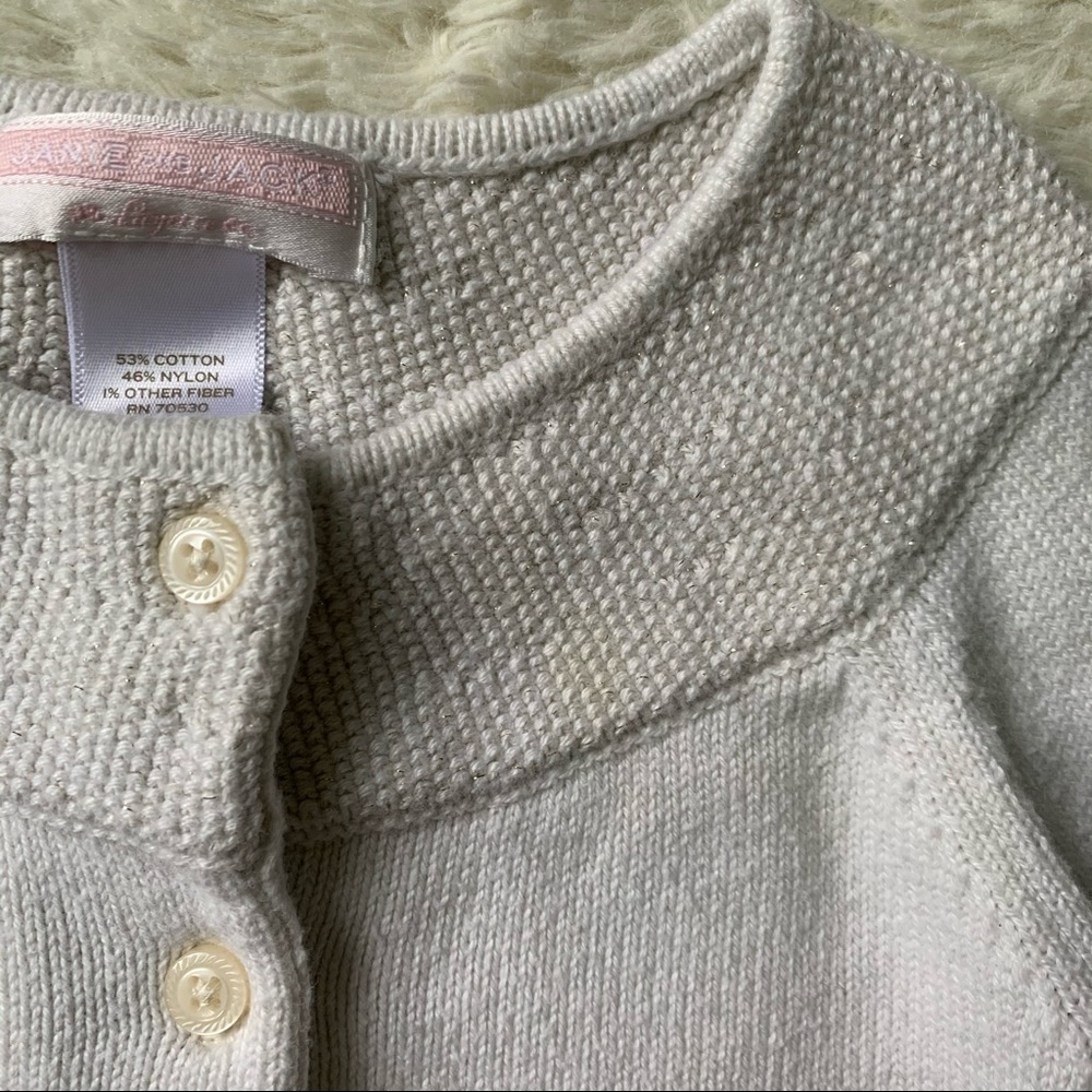 JANIE & JACK | White Button Down Sweater - Picture 3 of 5